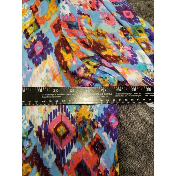 Terra Sky Women's Sz 2X 20/22 Vibrant Tribal Short Balloon Sleeve Jersey knit... - Picture 7 of 9